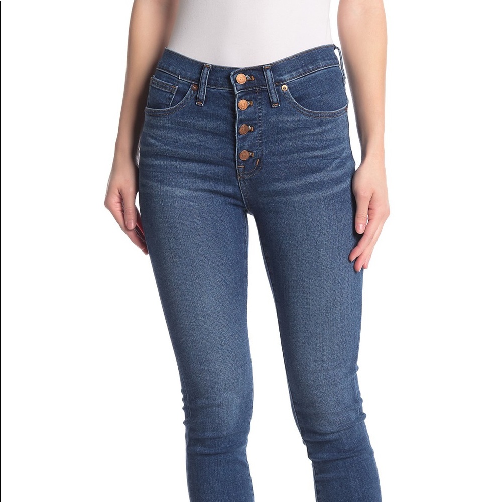 FINAL SALE: Madewell 9” mid-rise button front skinny jeans - Picture 1 of 4